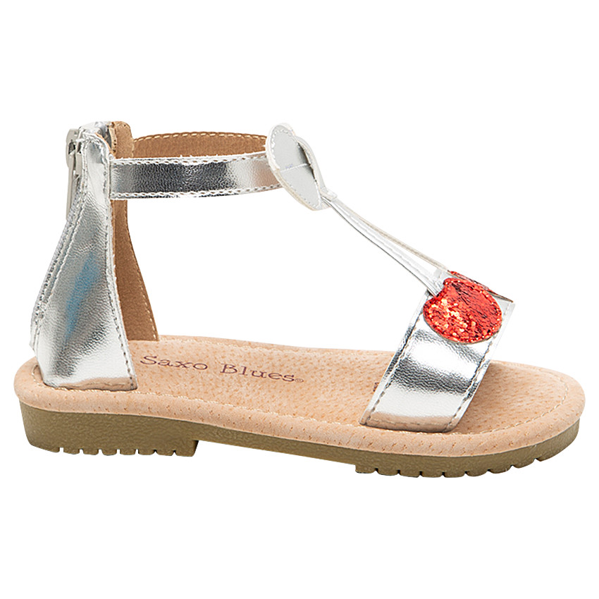 Zilveren sandalen met kers van pailletjes 