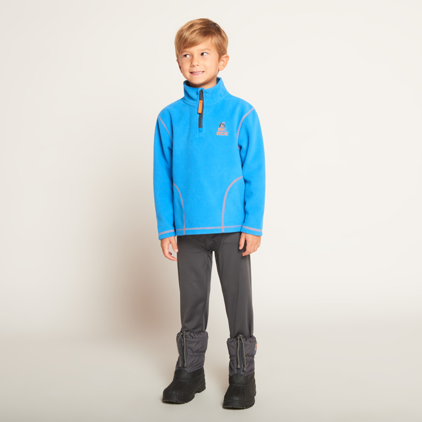 Caleçon de ski uni gris pour garçon  