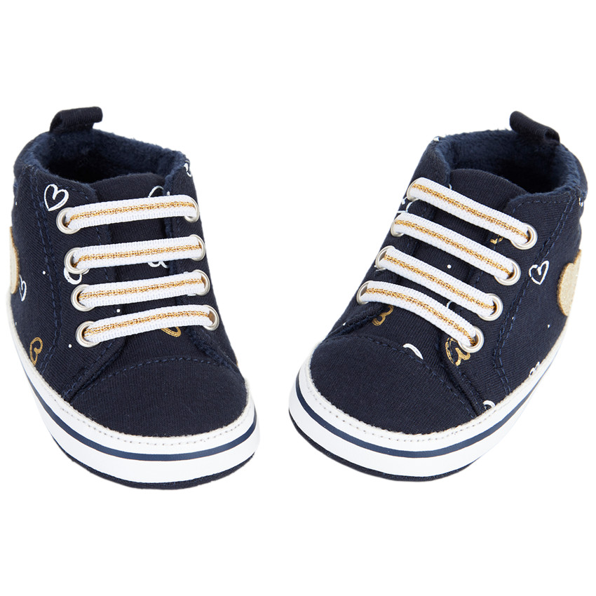 Baskets montantes à lacets élastiques pour bébé fille 