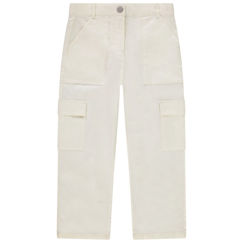 Pantalon droit cargo à poches pour fille 