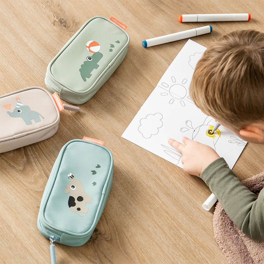 Trousse scolaire Tiny Farm Bleu 