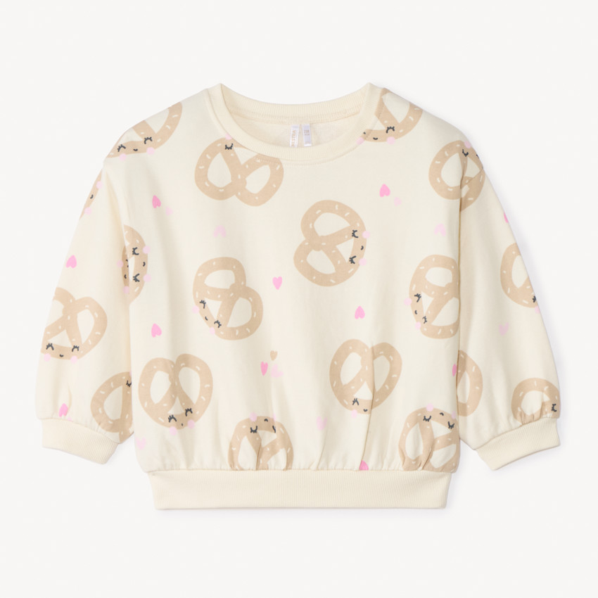 Oversized sweatstof met prints voor babymeisjes 