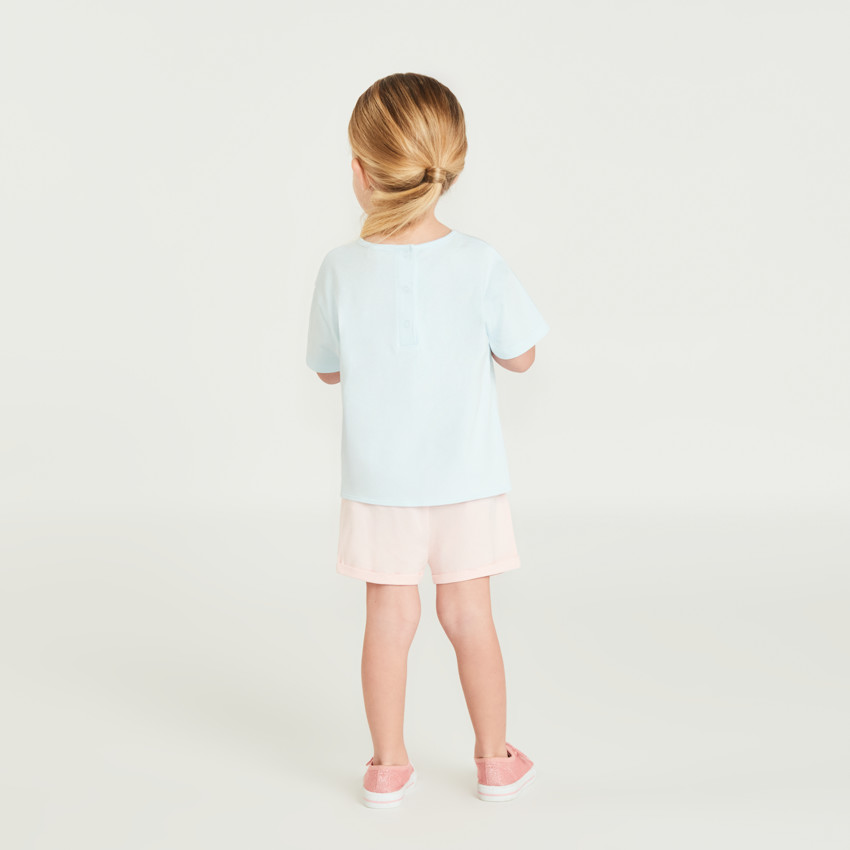 T-shirt manches courtes noué avec Stitch et Angel Disney pour bébé fille 