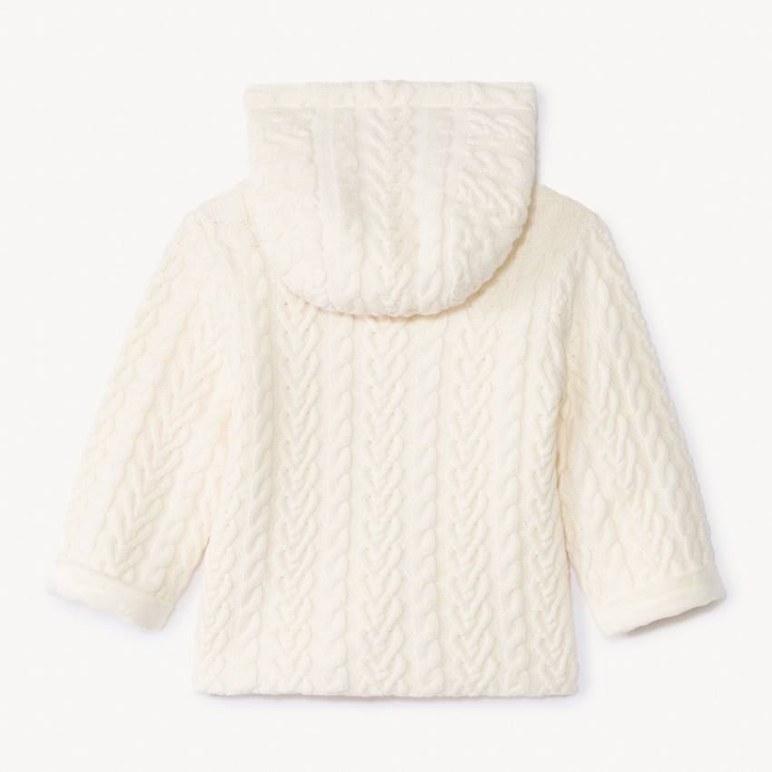 Veste à capuche en tricot doublé velours pour bébé 