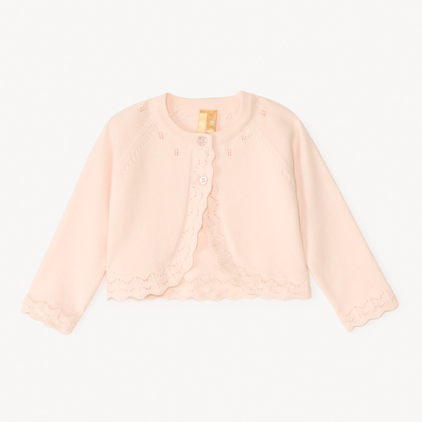 Boléro en tricot festonné pour bébé fille 