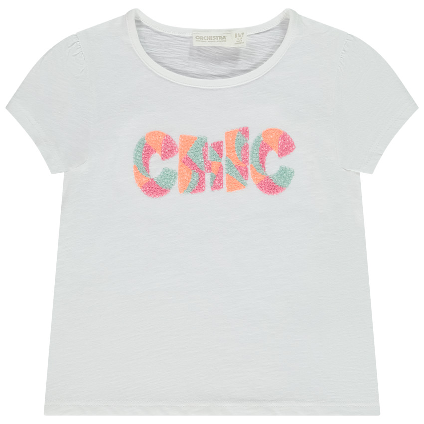 T-shirt manches courtes broderie Chic pour fille 