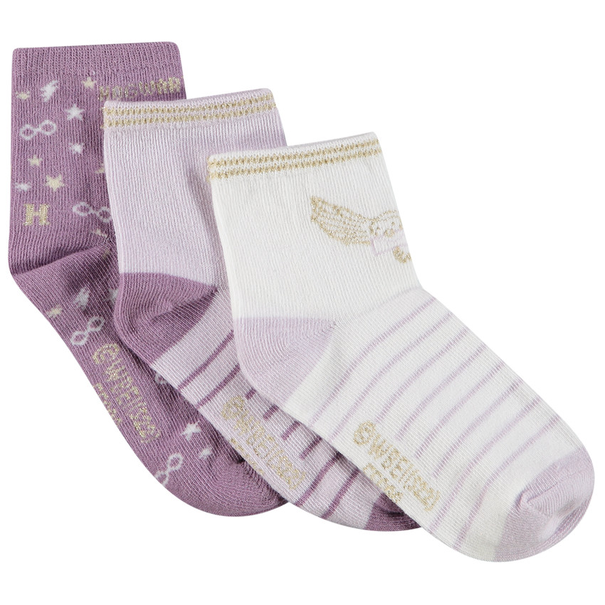Lot de 3 paires de chaussettes imprimé Harry Potter pour fille  