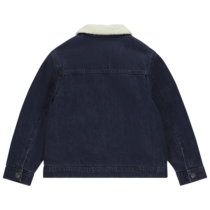 Jeansjas met sherpa voering voor jongens 