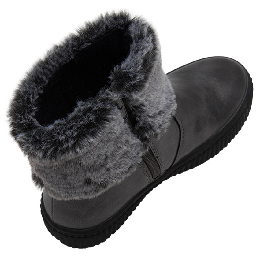 Halflange, geïriseerde laarzen met hals van namaakbont en warme voering 