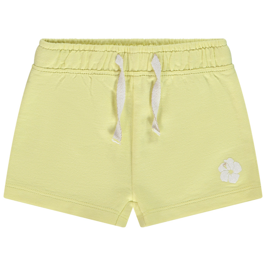 Short uni en molleton avec sugar print fleur hawaiienne pour bébé fille 