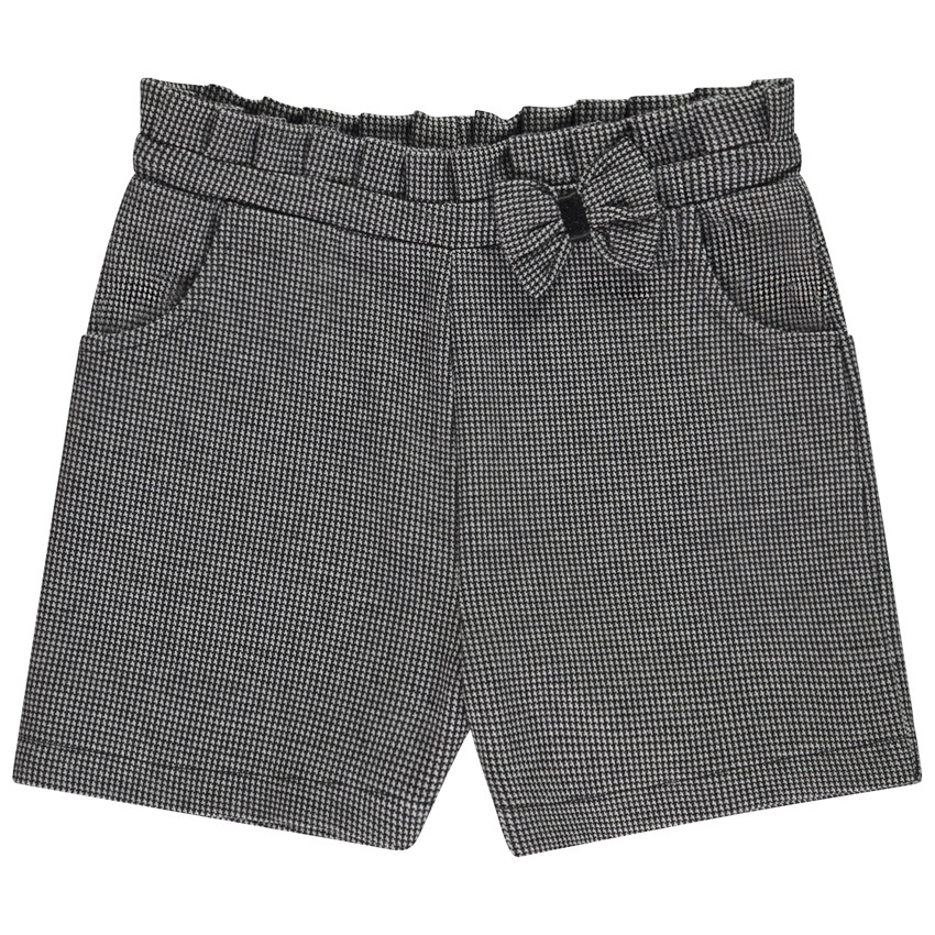 Short milano à carreaux avec nœud pour fille 