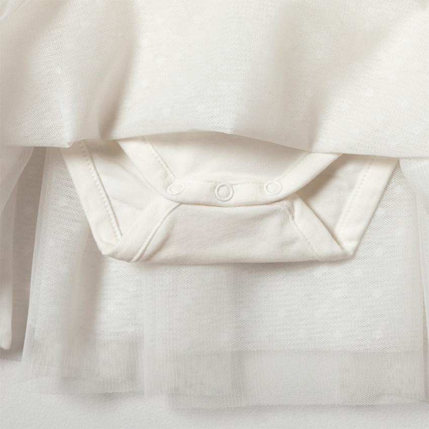 Robe body en tulle 2 en 1 de cérémonie pour bébé fille 