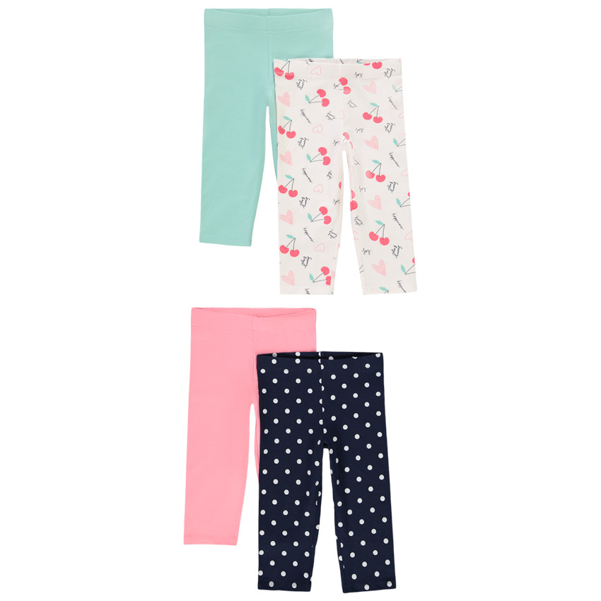 Lot de 4 corsaires en jersey pour fille 