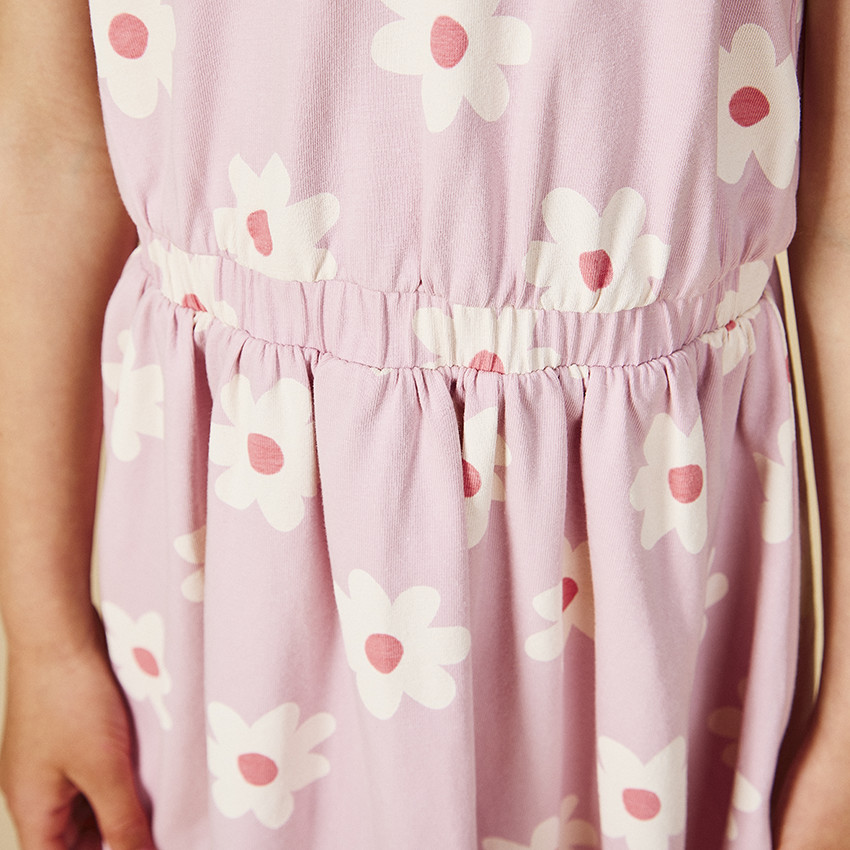 Robe imprimé fleuri avec dos ouvert pour fille 