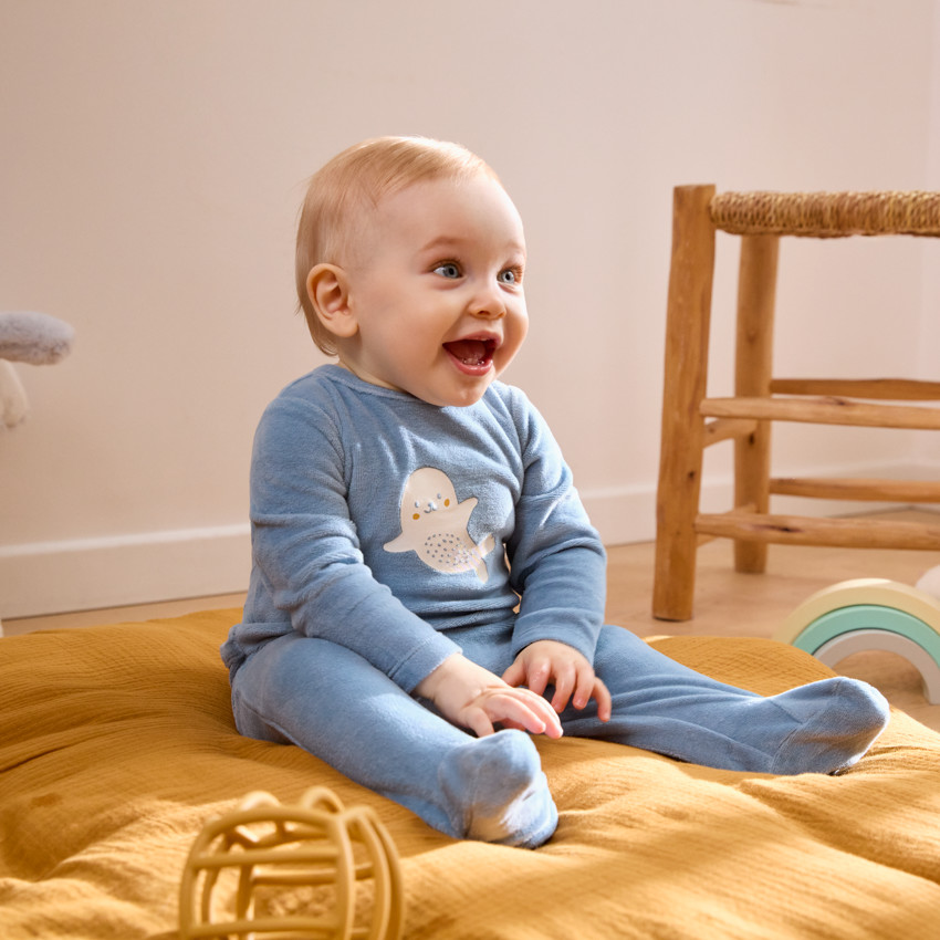 Dors-bien en velours printé pour bébé garçon 