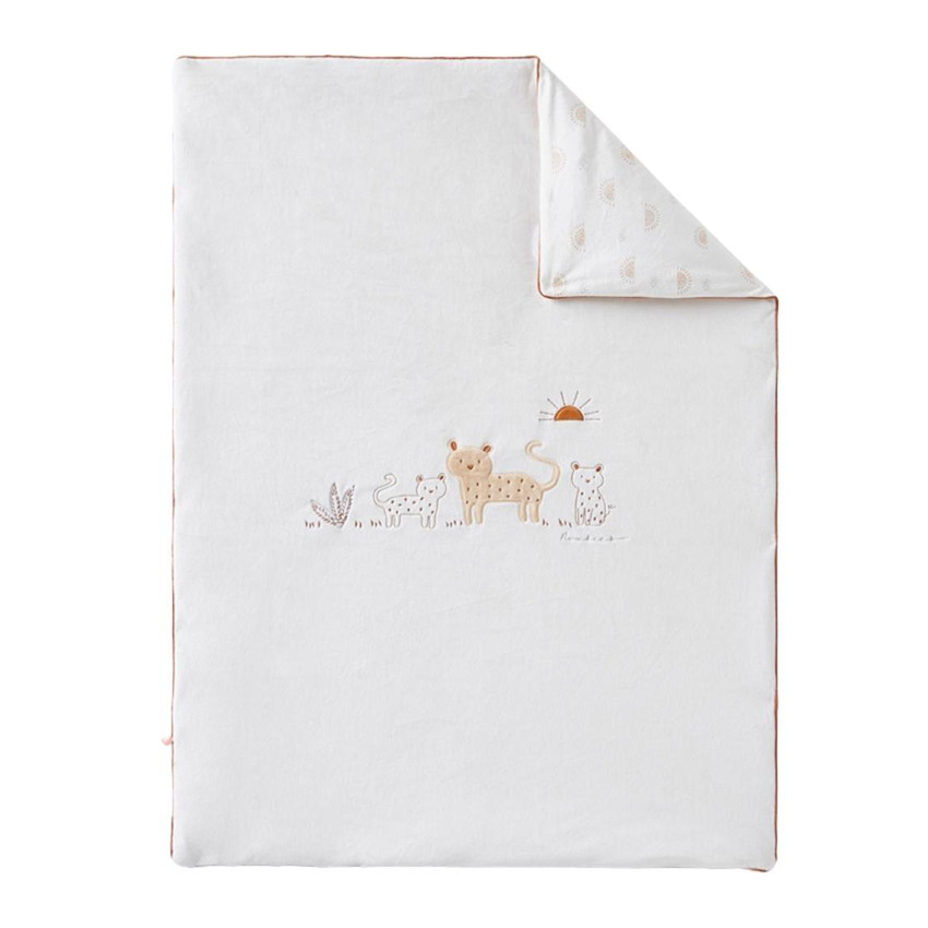 Couverture en veloudoux Babou & Kendi 75 x 100 cm - Ecru 