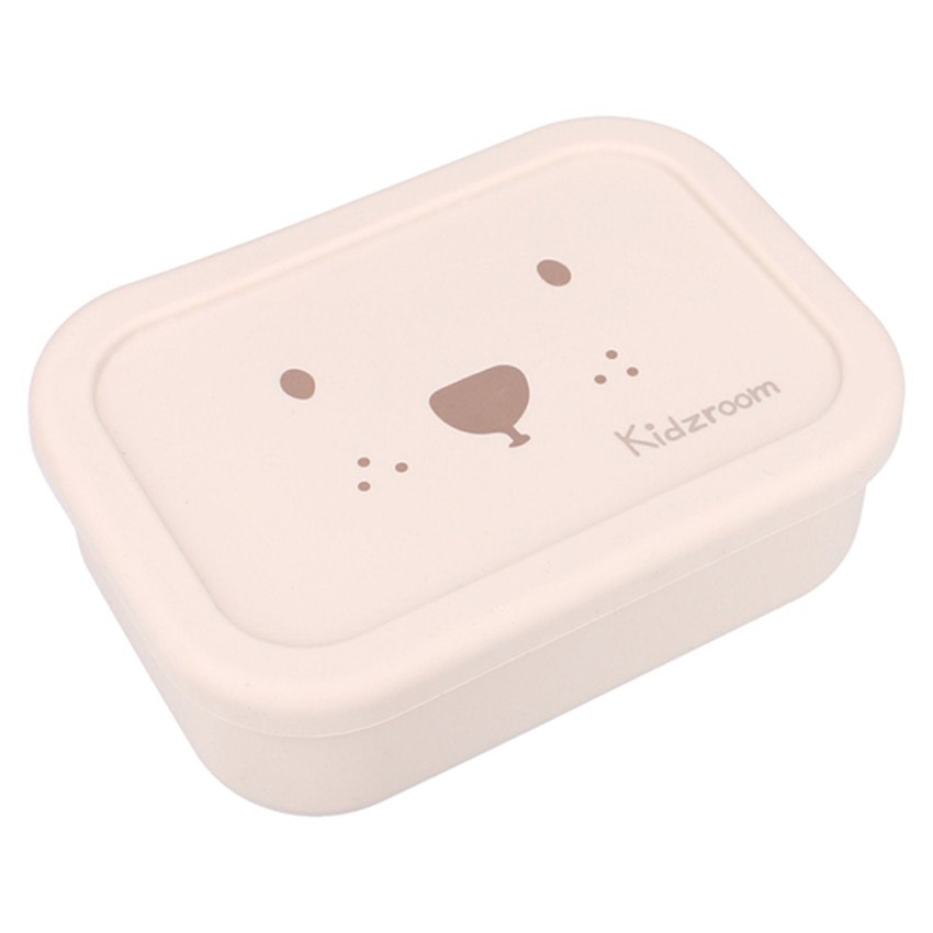 Lunchbox silicone 3 vakken Beer Zand 
