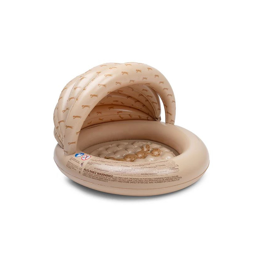 Piscine enfant avec parasol 100cm Panthère beige 
