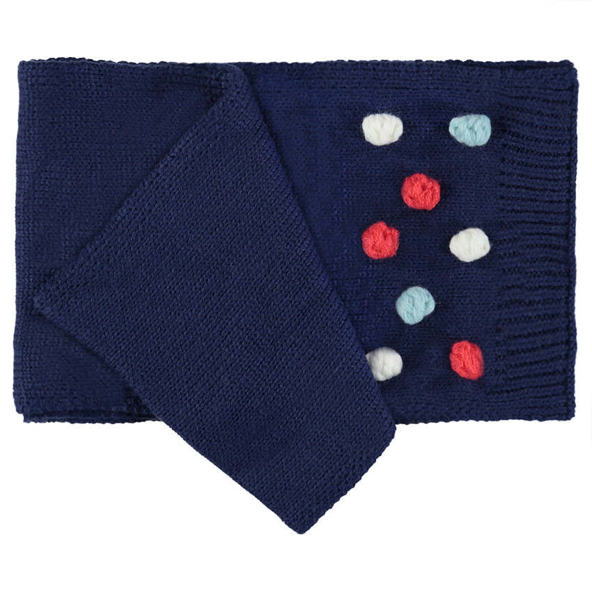 Ensemble bonnet et écharpe à pompons fantaisie 
