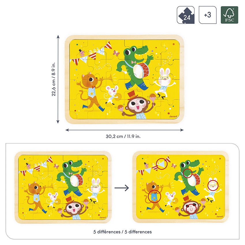 Puzzle en bois 24pcs C’est la fête 