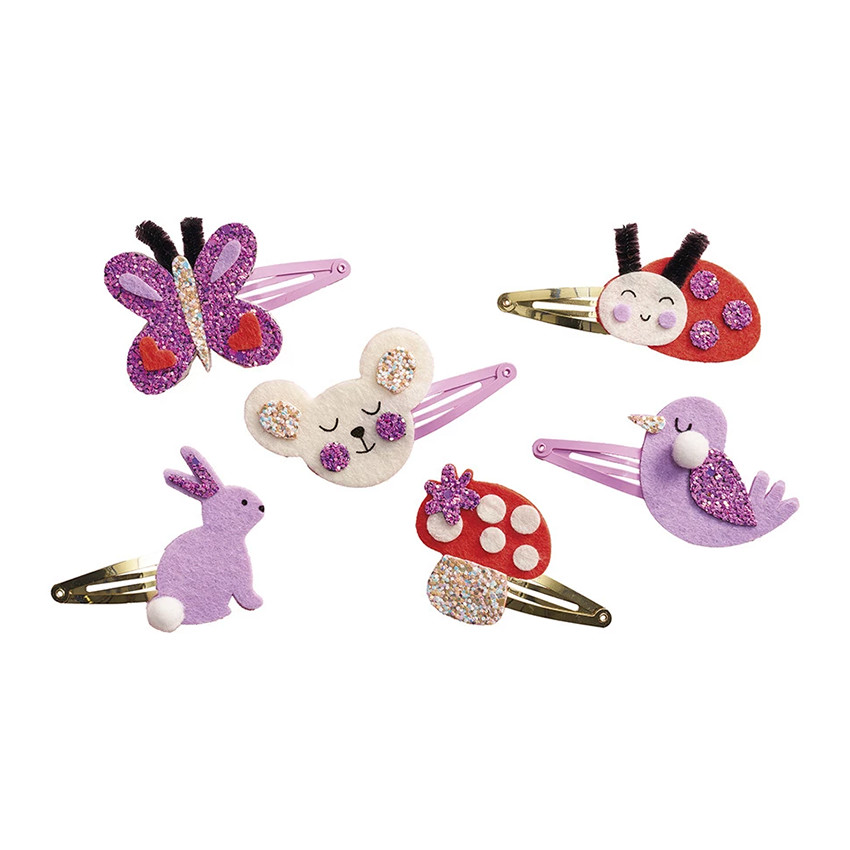 6 barrettes à paillettes à créer Flower Garden 