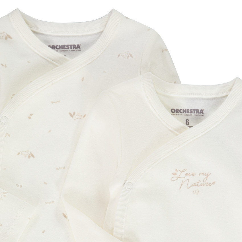 Lot de 2 bodies manches longues fantaisie pour bébé 