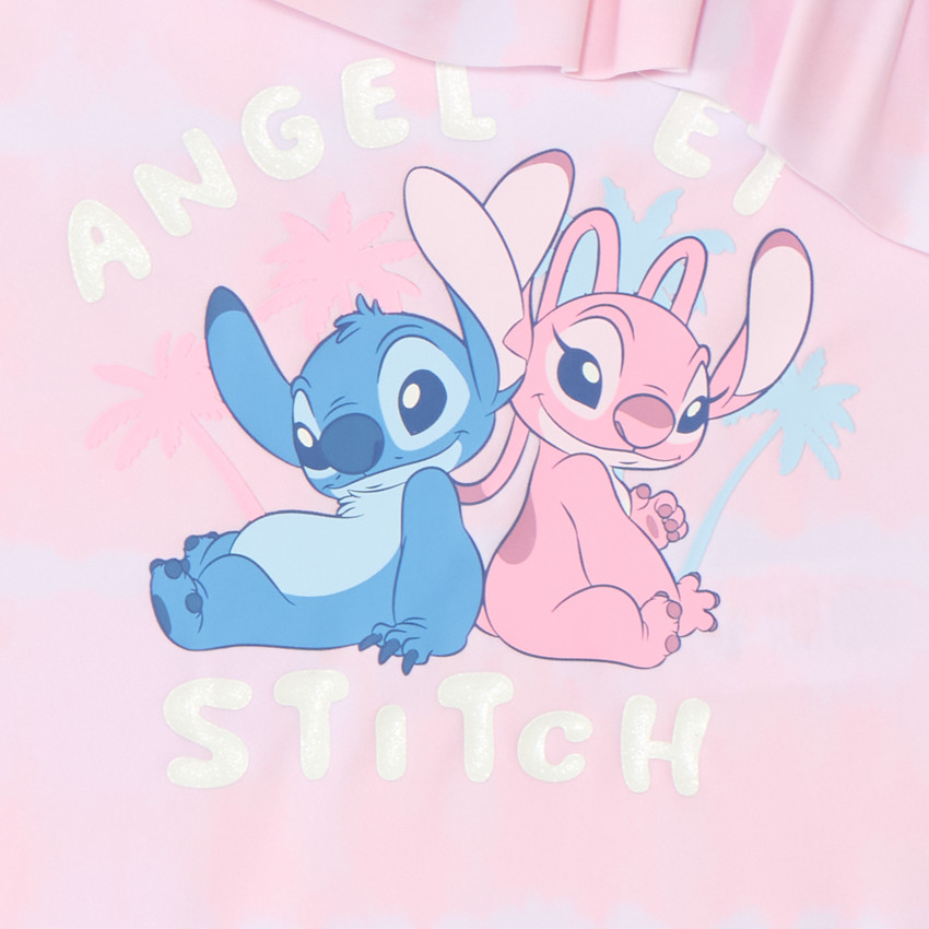 Maillot de bain 1 pièce bretelles asymétriques Stitch et Angel Disney fille 