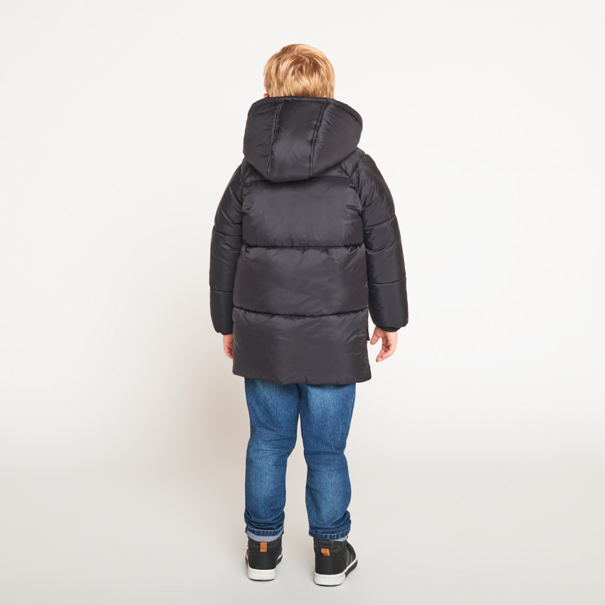 Donsjas met microfleece en kap voor jongen 