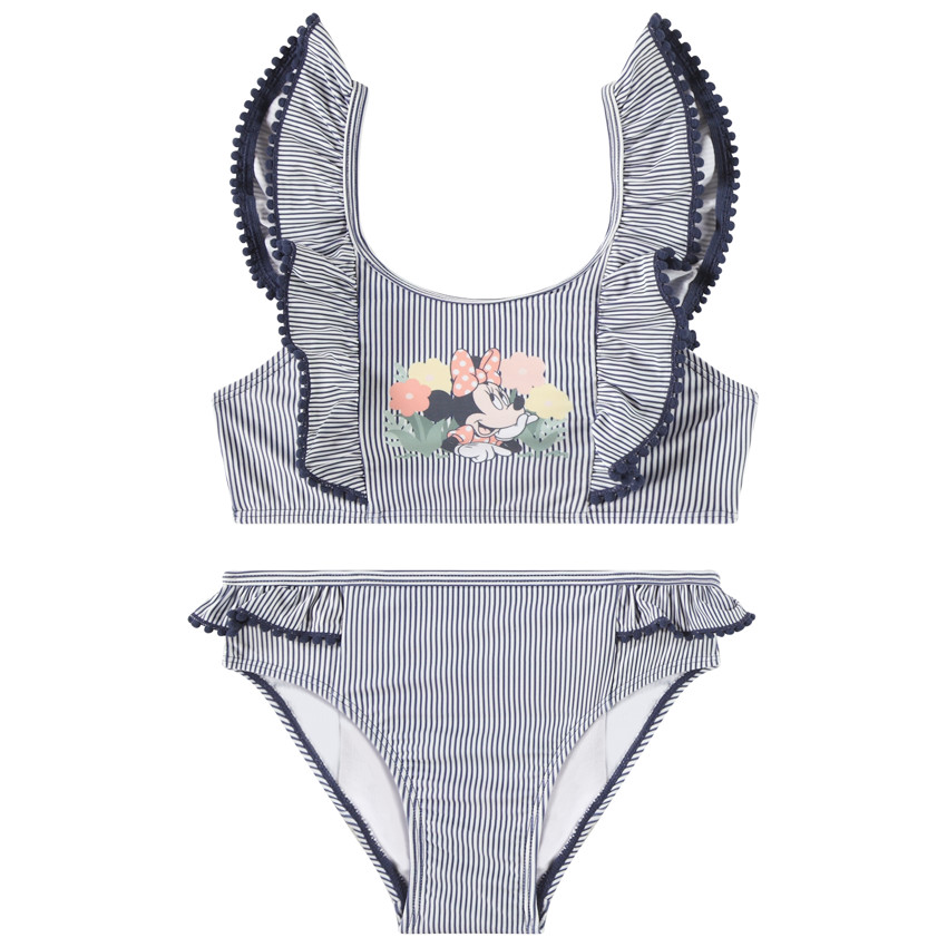 Maillot de bain 2 pièces rayé Minnie Disney pour fille 