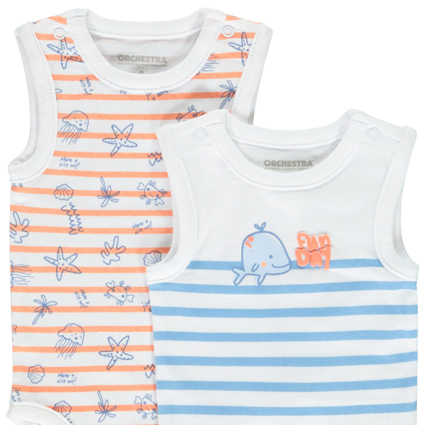 Set van 5 mouwloze bodies met oceaanmotief voor jongen 