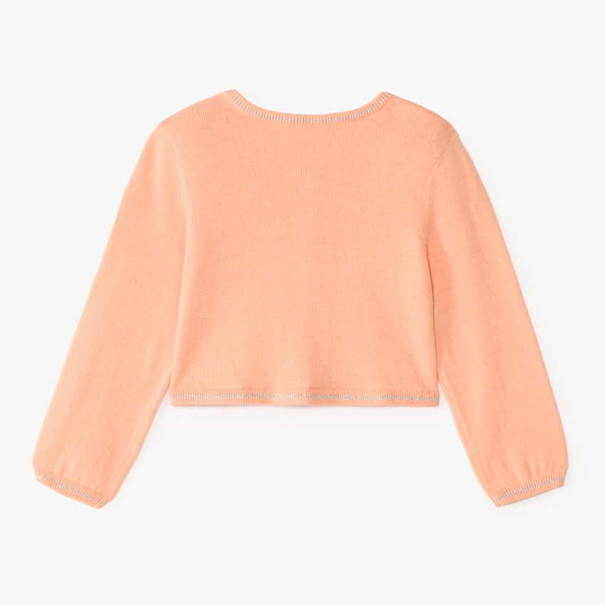Gebreide, opengewerkte longslubcardigan voor babymeisjes. 
