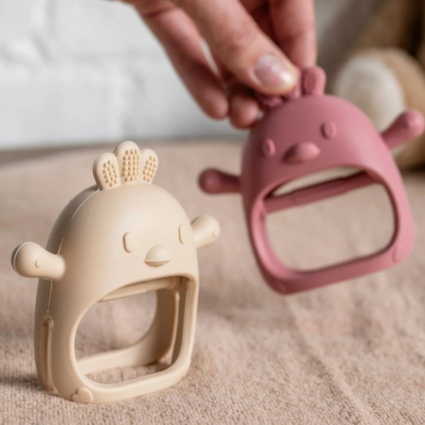 Bijthanschoen in silicone - Kip - Oud roze 