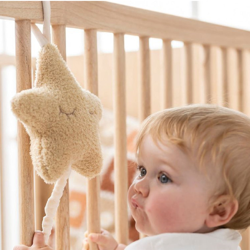 Peluche musicale - Etoile Teddy - Miel - 20 cm 