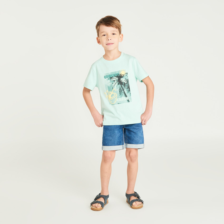 T-shirt manches courtes photoprint plage garçon 