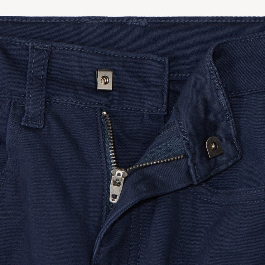 Slim fit unicolore crinkle broek voor jongens 