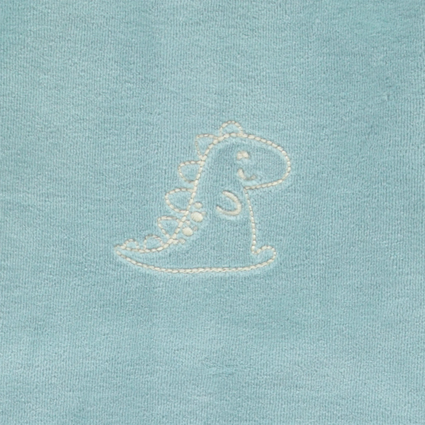 Pyjama van fluweel met geborduurd dier voor baby jongen 