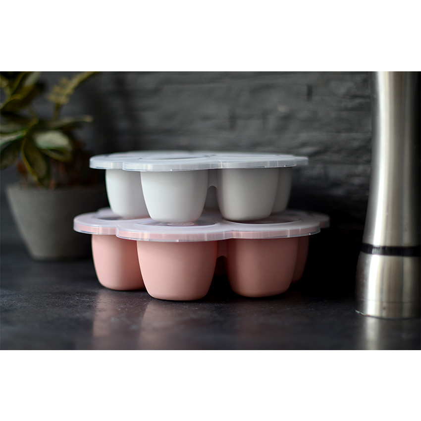 Pots de conservation multi-portions en silicone 6x150 ml - Pink