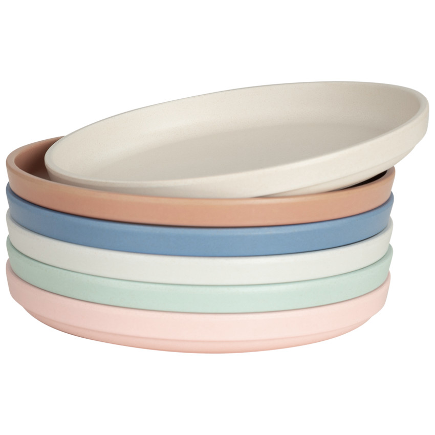 Assiette ronde en fibre de bambou - Gris 