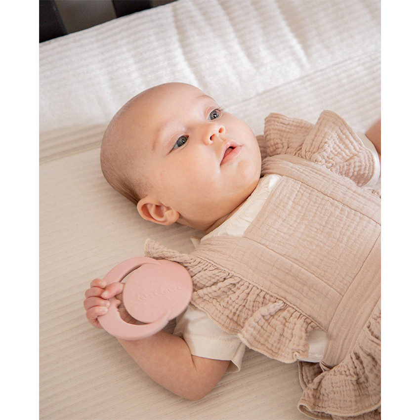 Anneau de dentition silicone Lune Rose 