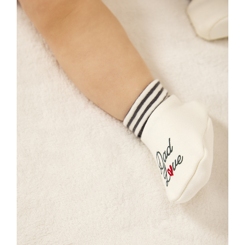 Chaussons de naissance fantaisie en interlock pour bébé 