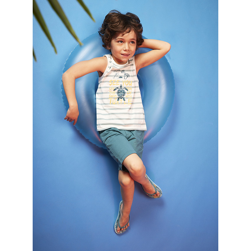 Ensemble 2 pièces avec débardeur rayé pour garçon 