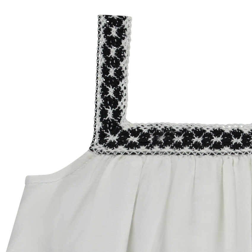 Tunique sans manches avec broderie anglaise pour fille 