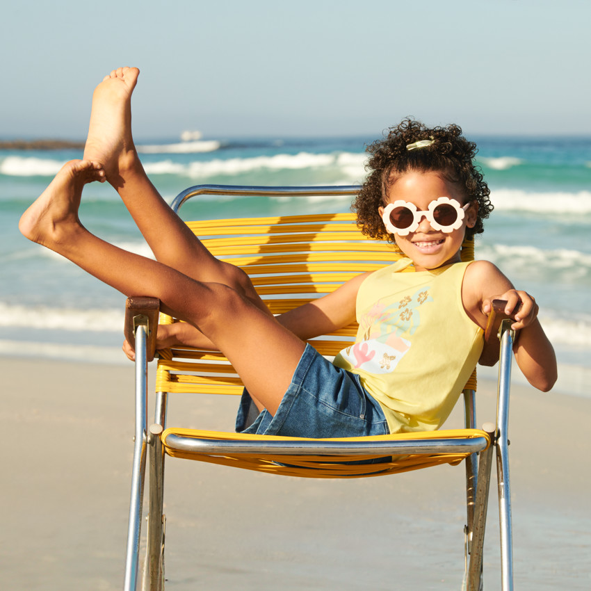 Débardeur effet noué à print pailleté fille 