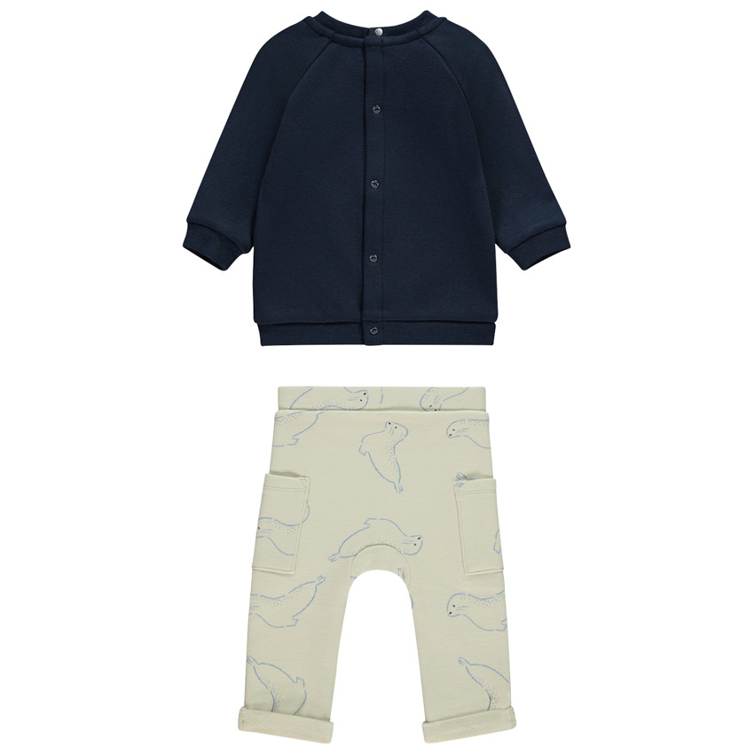 Ensemble 2 pièces motifs ourson et phoques pour bébé garçon 
