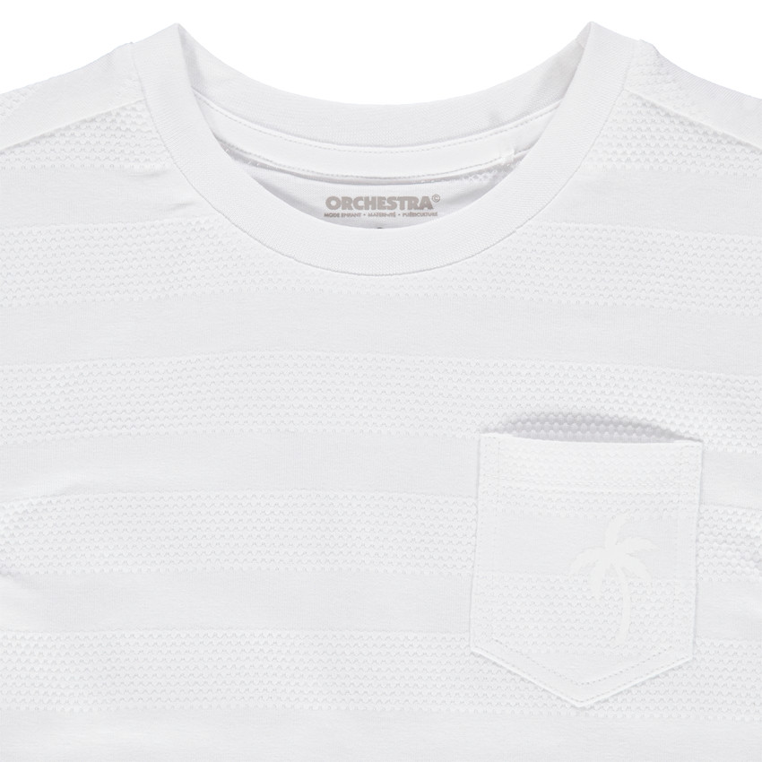 Korte mouwen T-shirt met palmprint en zakje 