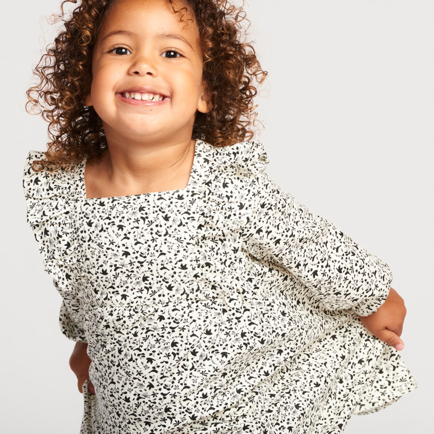 Robe manches longues fleurie pour bébé fille 