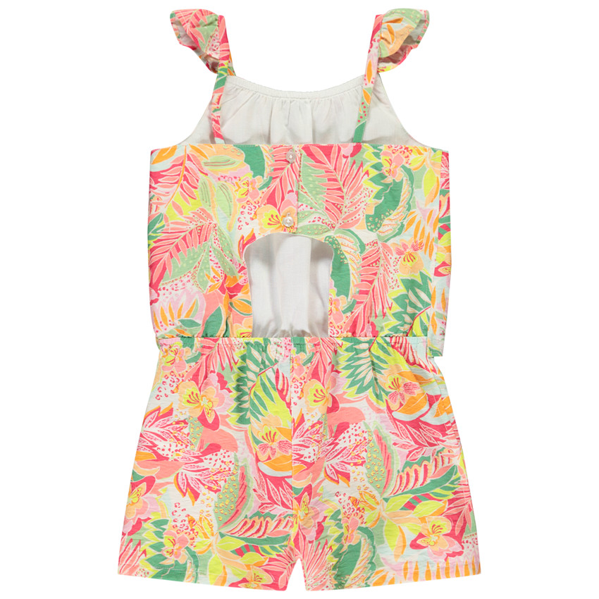 Mouwloze combi-short met tropische print voor meisjes 