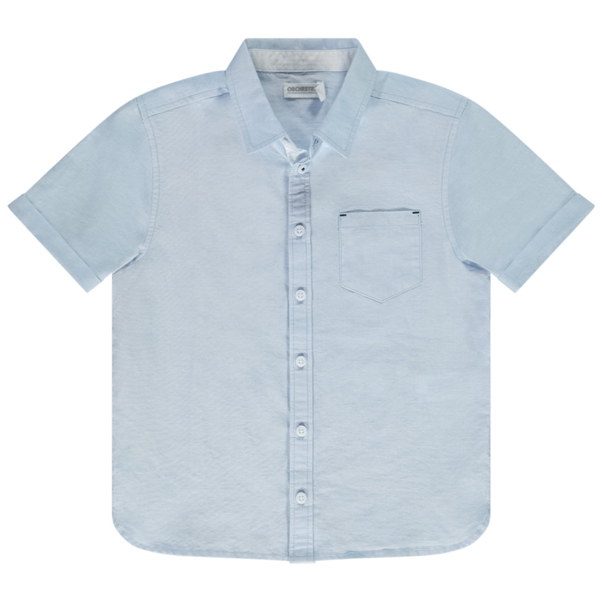 Chemise manches courtes unie en coton pour garçon 