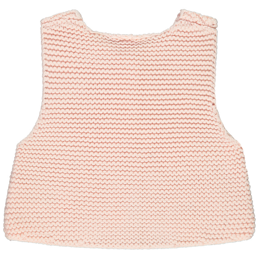 Gilet zonder mouwen in gebreid roze voor meisjes 