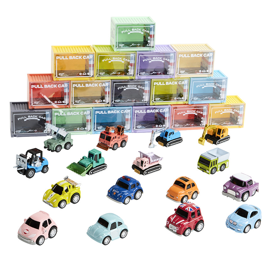 Miniatuur voertuig met wrijving paarse auto 